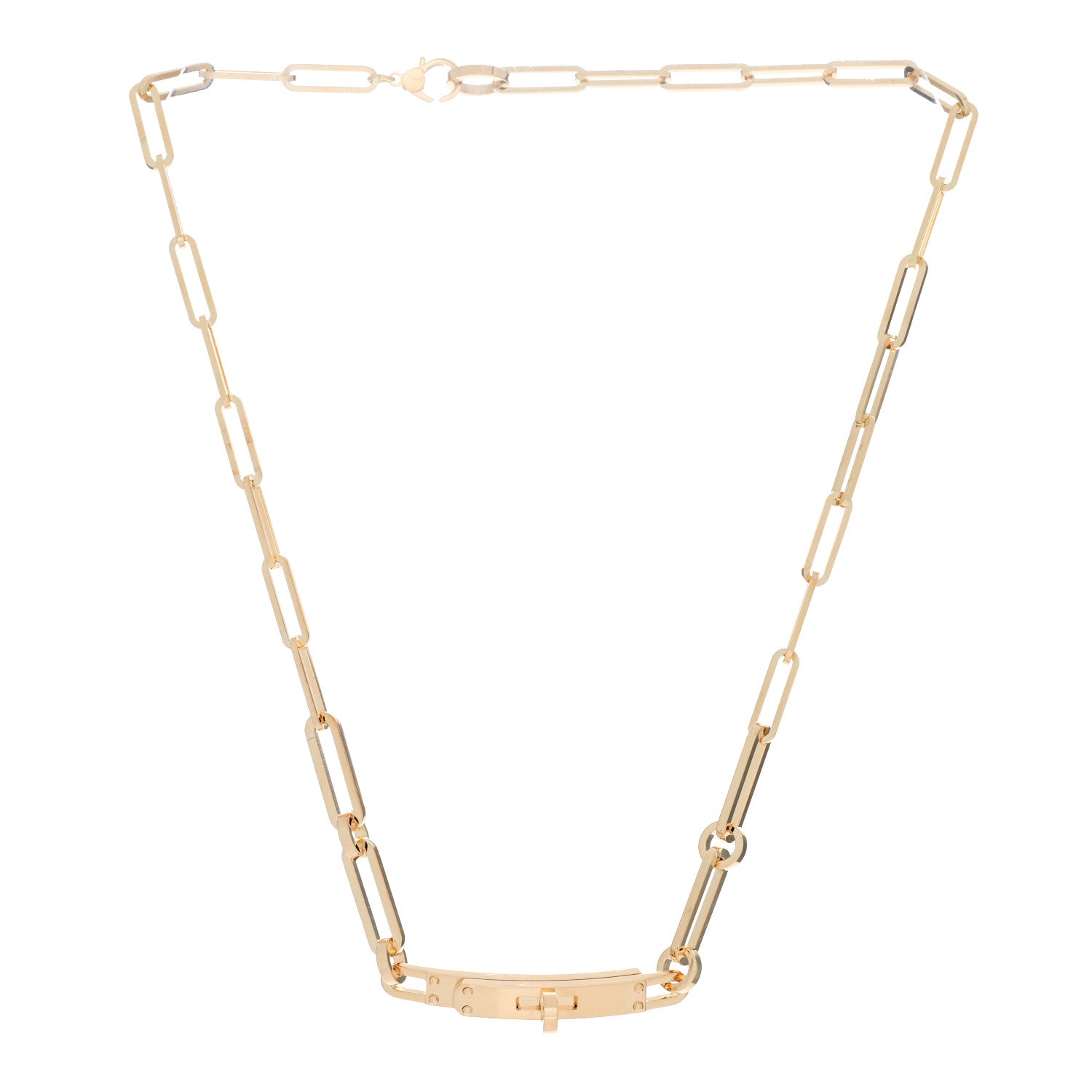 Hermes 18K Yellow Gold Kelly Chaine Choker Necklace 2 of 5