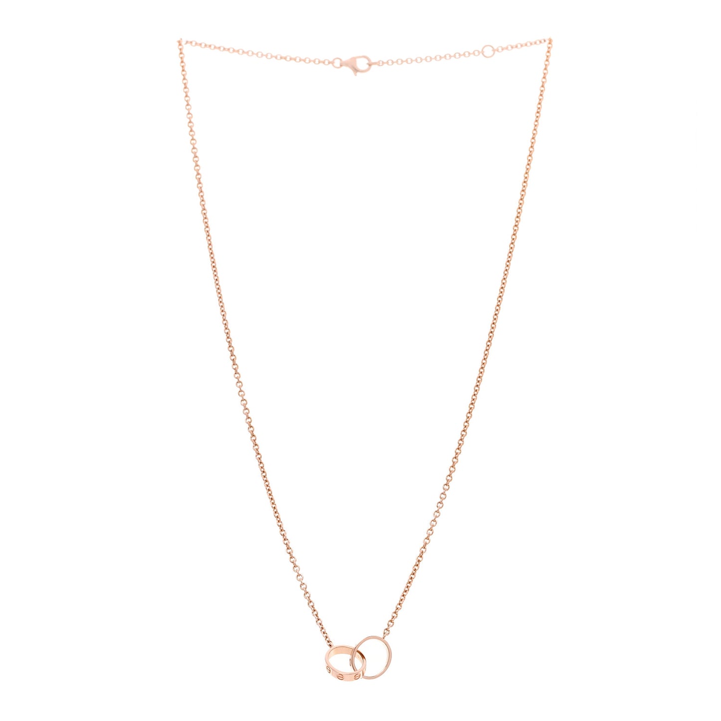 18K Pink Gold Interlocking LOVE Necklace