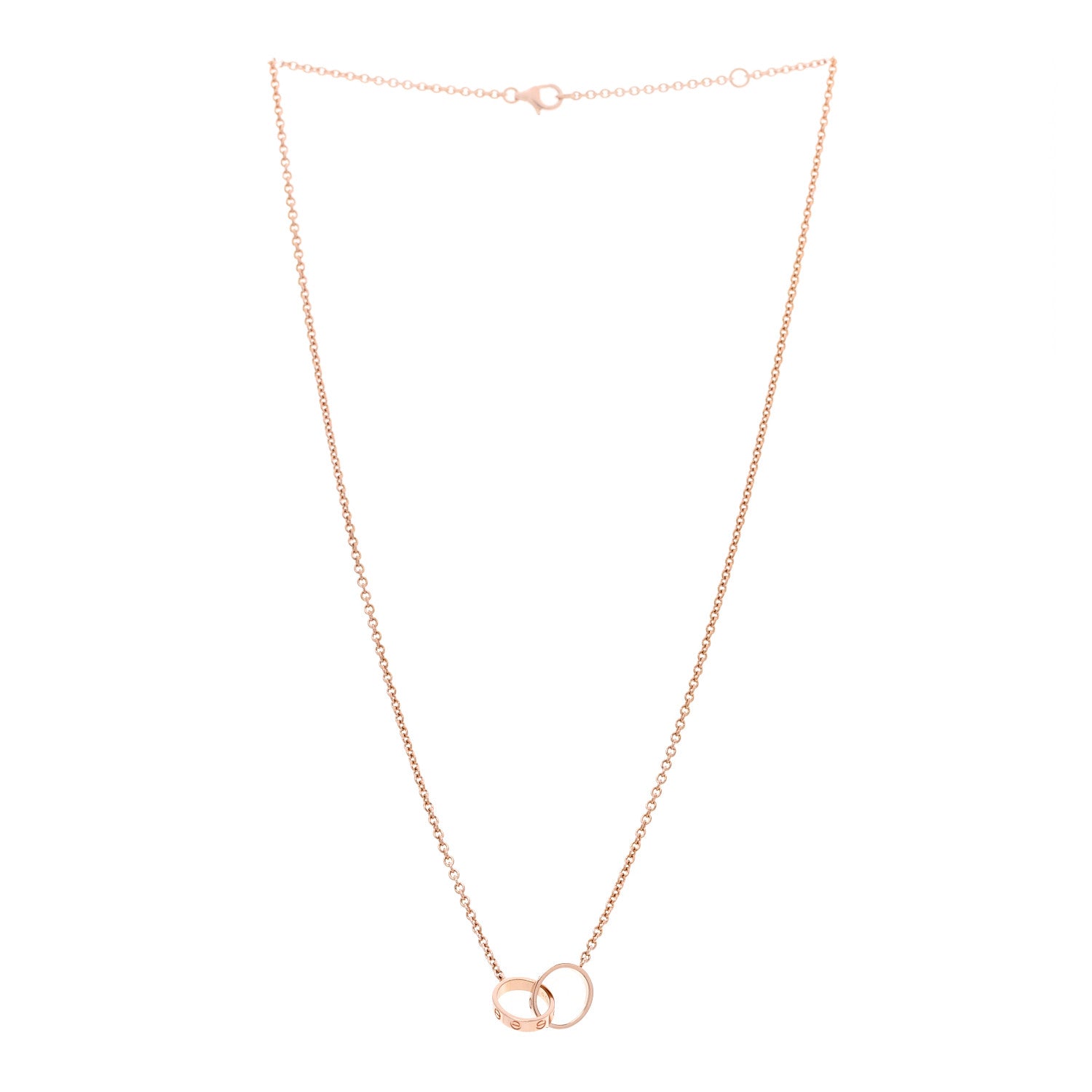 Cartier 18K Pink Gold Interlocking LOVE Necklace 3 of 7