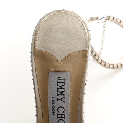 Jimmy Choo Satin Crystal Saeda 100 Pumps 38 Ivory 11 of 11