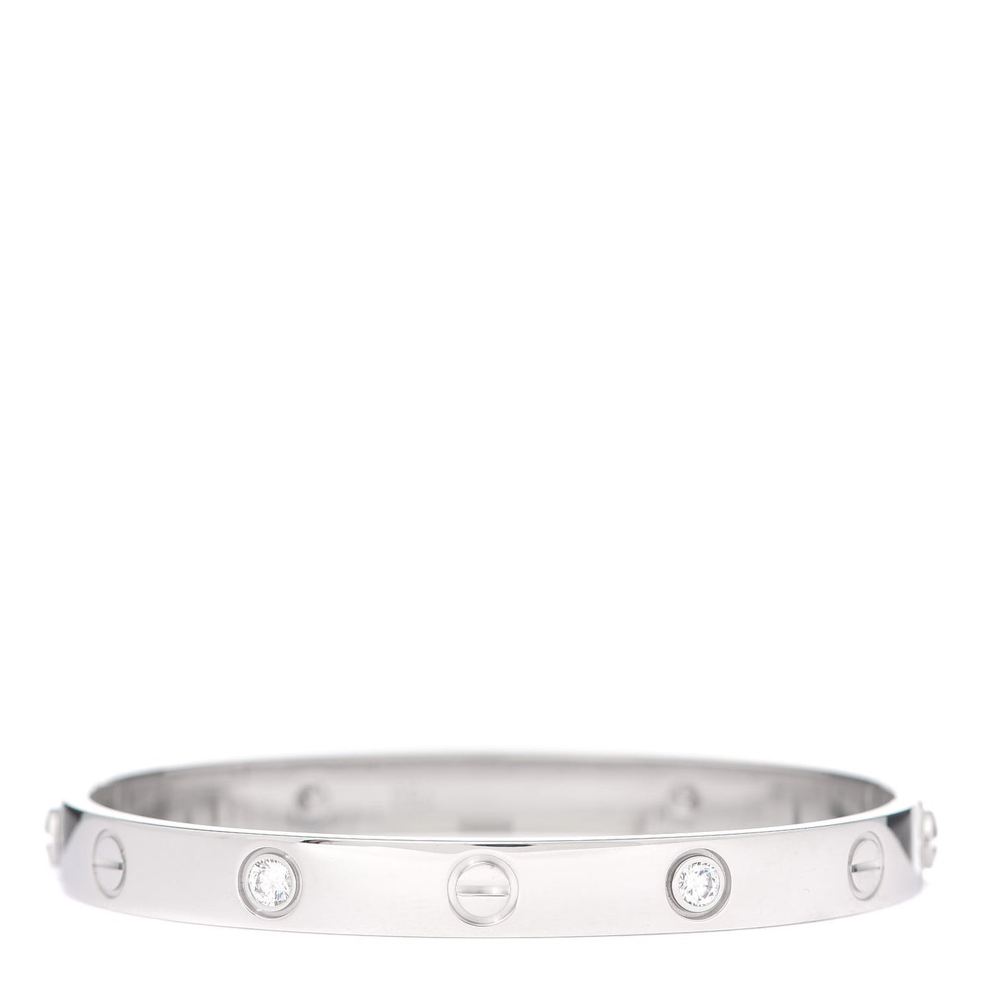 18K White Gold 4 Diamond LOVE Bracelet 16