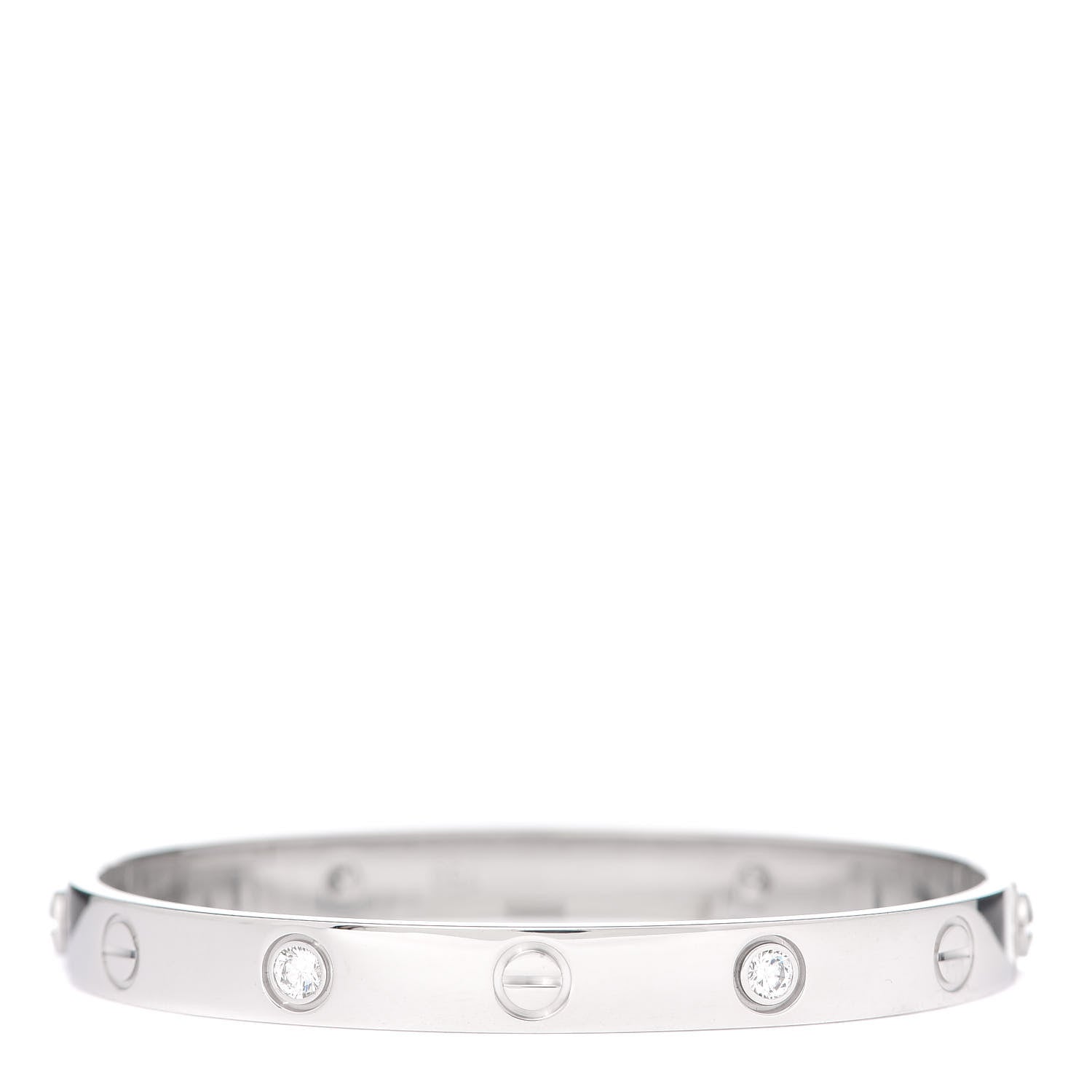 Cartier 18K White Gold 4 Diamond LOVE Bracelet 16 3 of 7