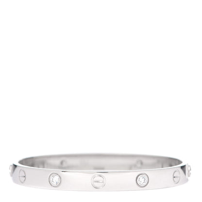 Cartier 18K White Gold 4 Diamond LOVE Bracelet 16 3 of 7