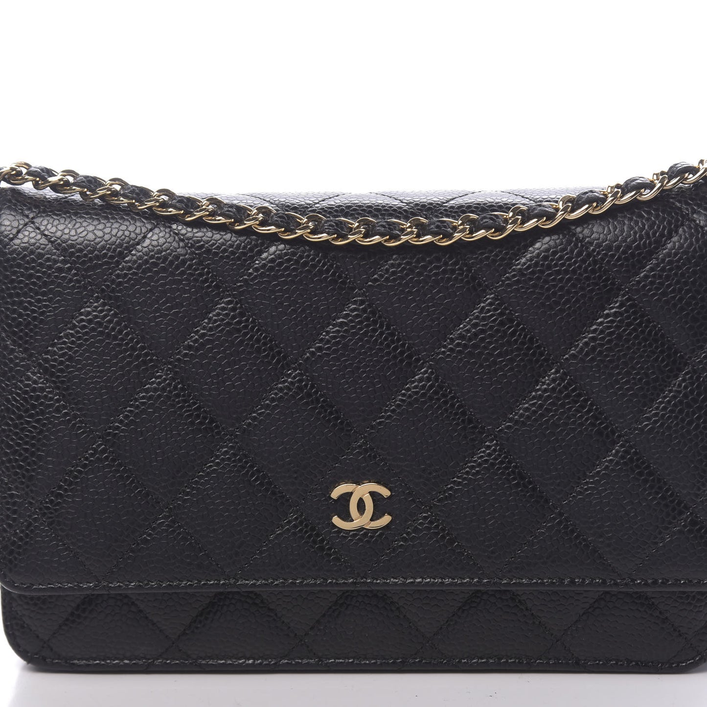 Caviar Quilted Wallet On Chain WOC Black