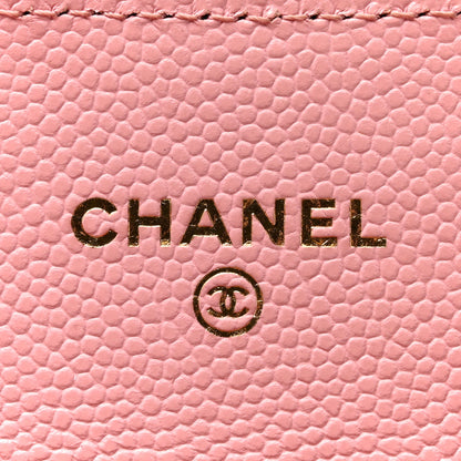 Chanel Caviar Quilted Flap Card Holder Wallet Light Pink 6 of 13