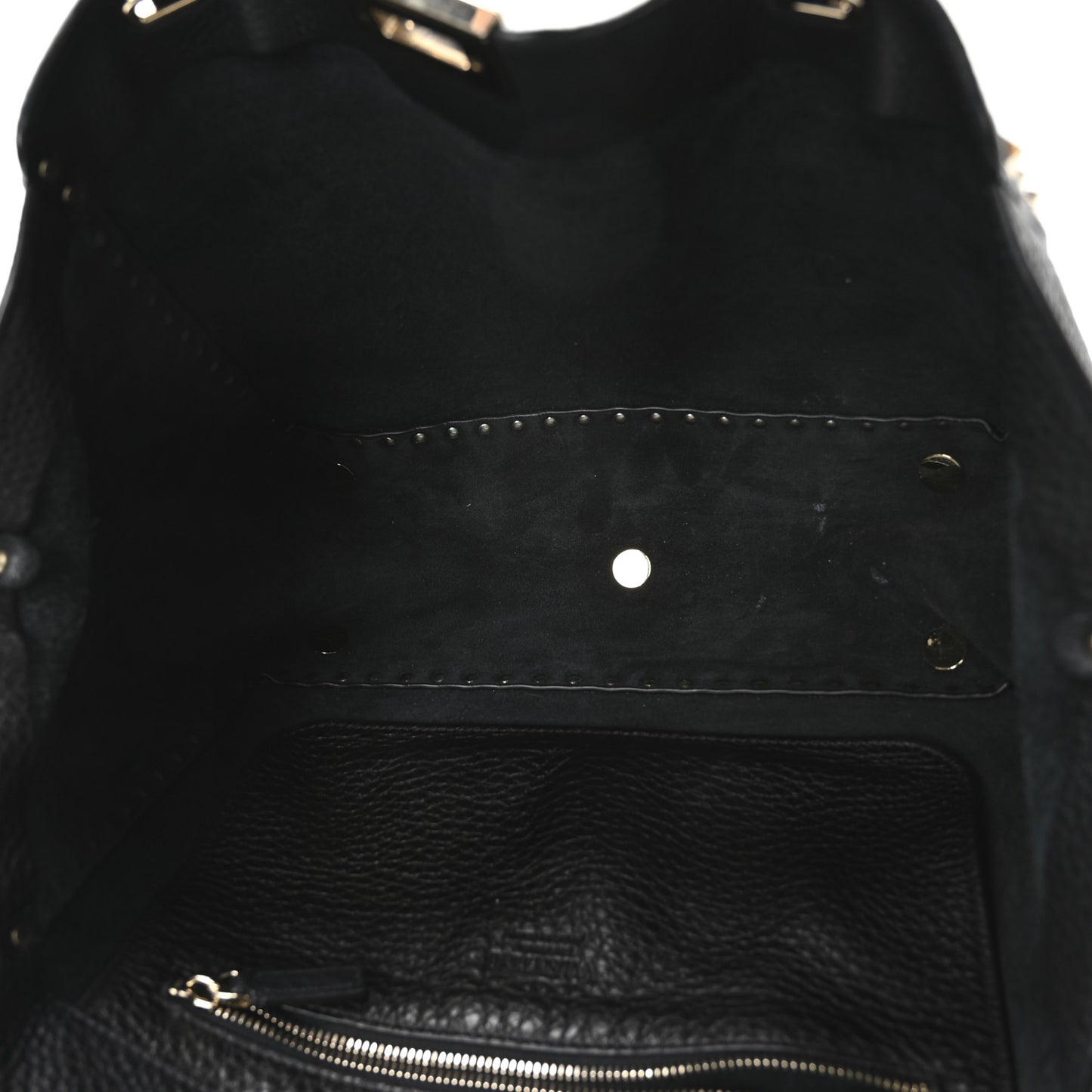 Vitello Medium Rockstud Tote Black