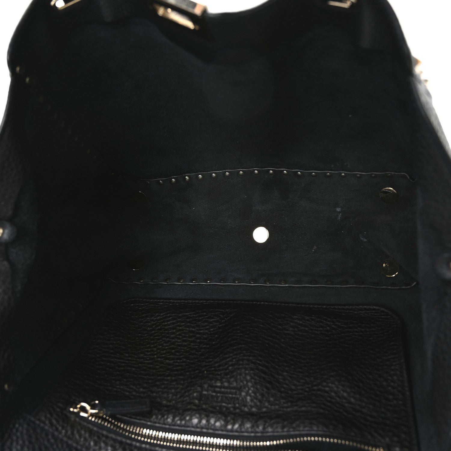 Valentino Garavani Vitello Medium Rockstud Tote Black 5 of 9
