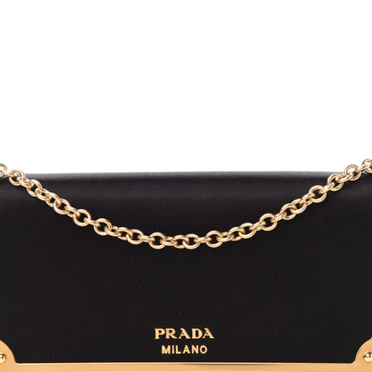 Prada Satin Cahier Chain Wallet Black 10 of 10