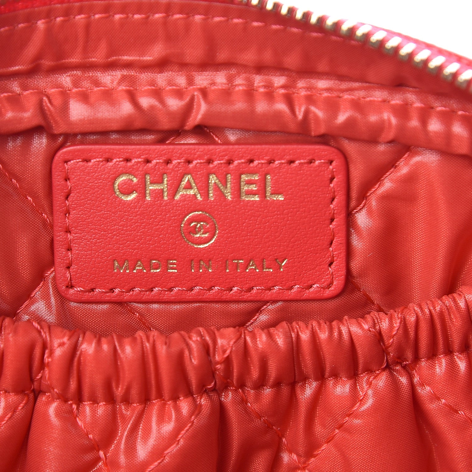 Chanel Caviar Quilted Small Curvy Pouch Cosmetic Case Dark Red 6 of 8