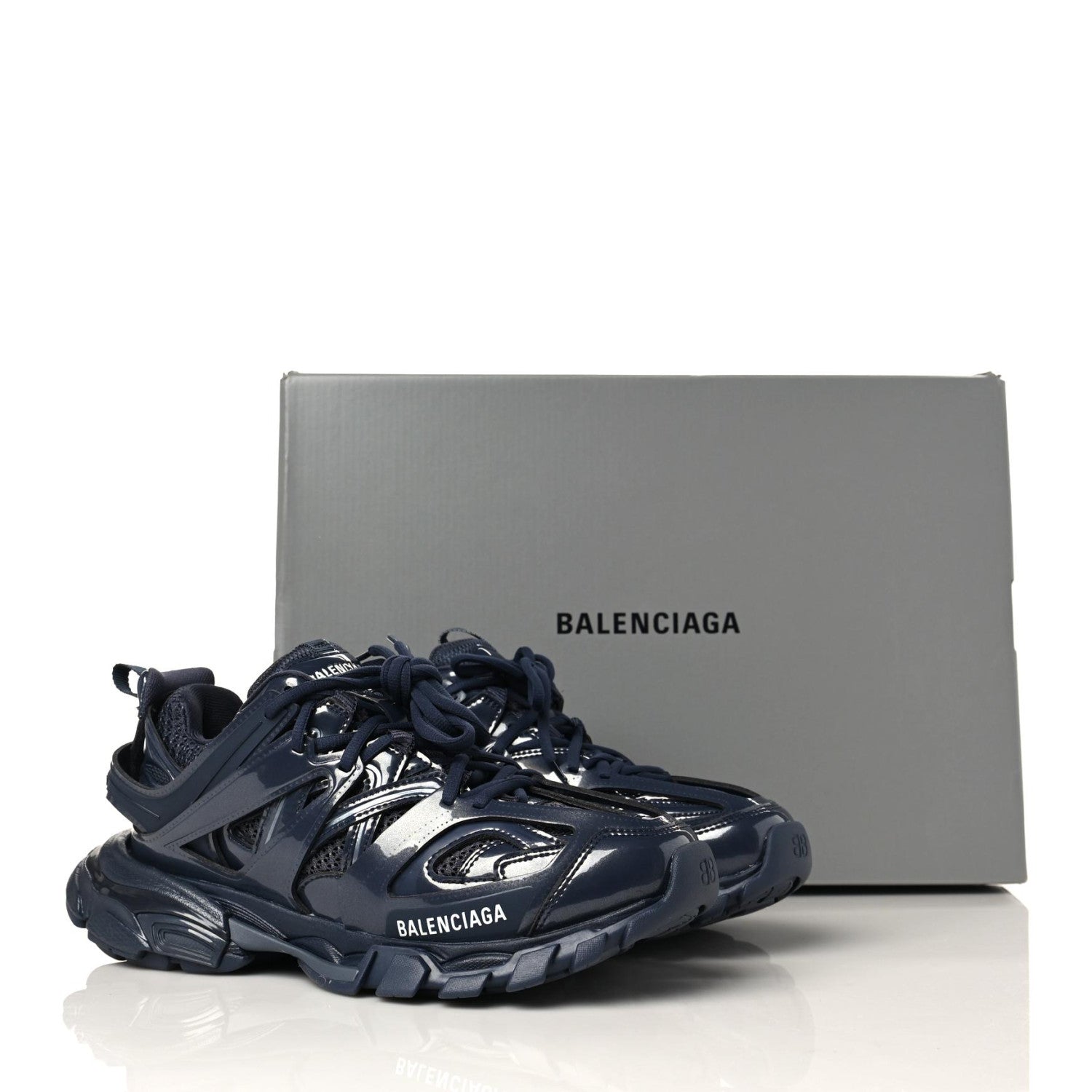 Balenciaga Mesh Nylon Mens Track Sneakers 39 Navy 2 of 10