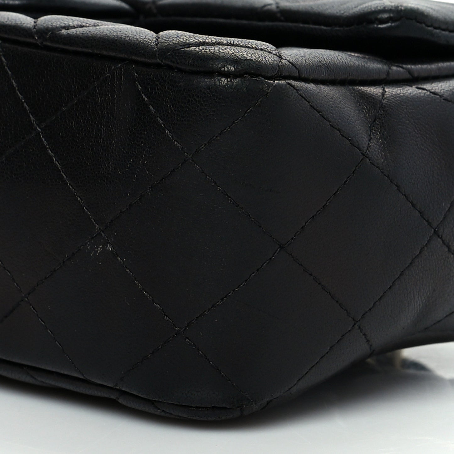 Lambskin Quilted Mini Rectangular Flap Black
