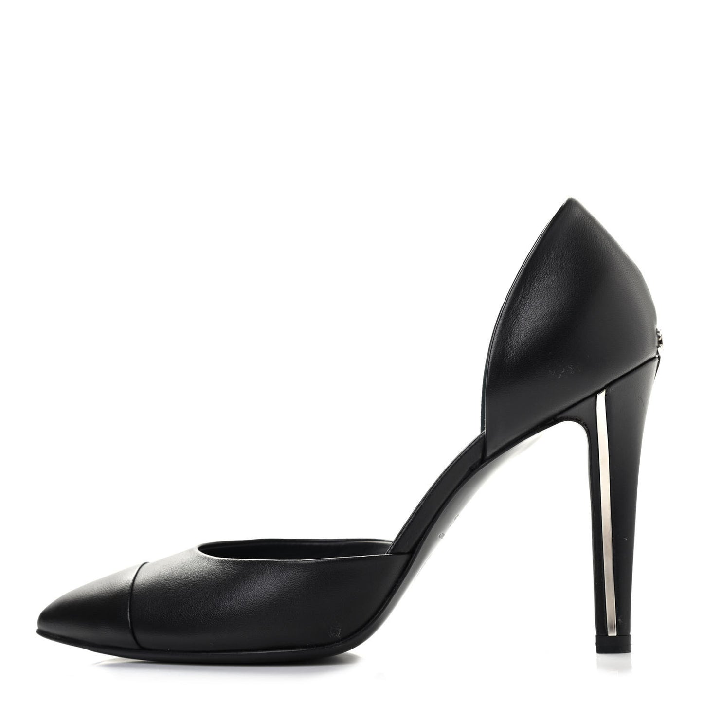 Lambskin Cap Toe d'Orsay Pumps 36.5 Black