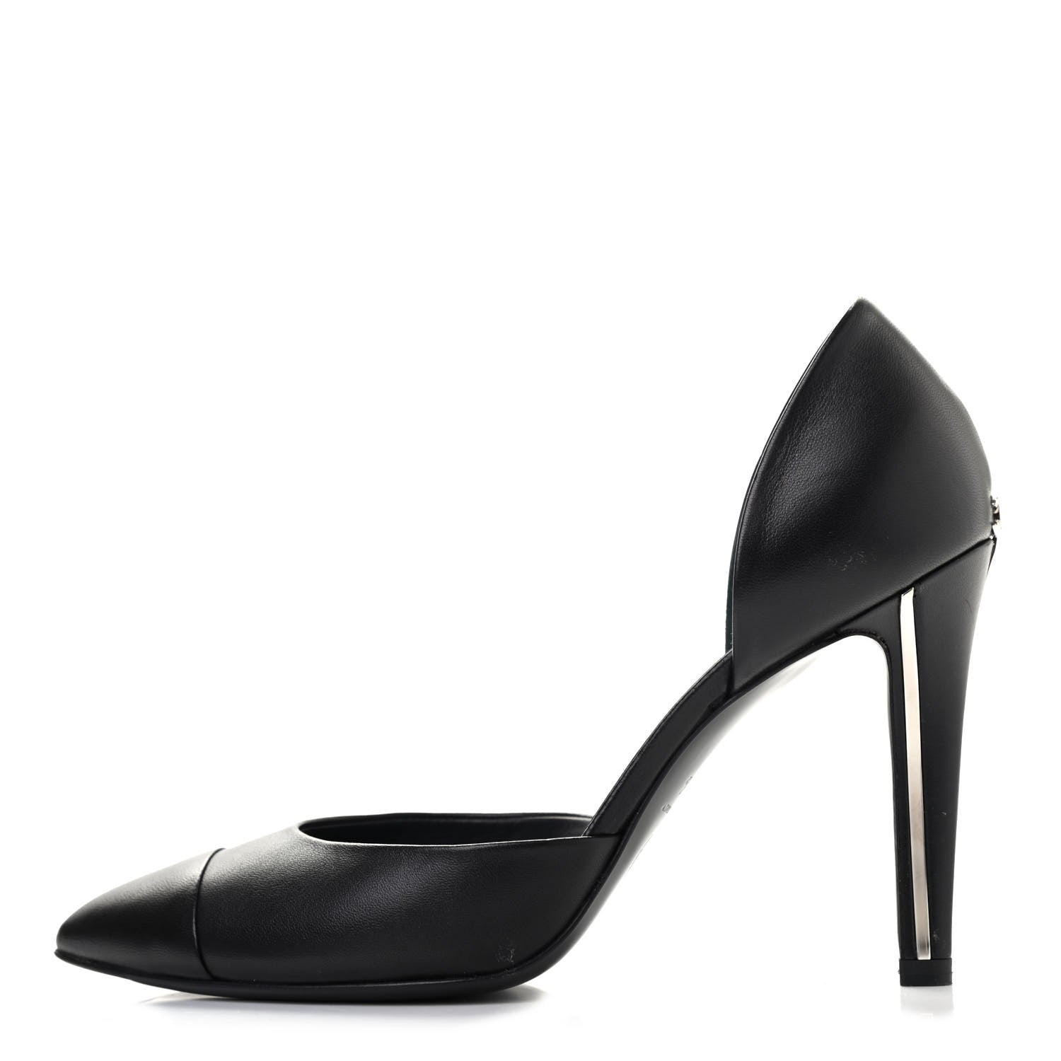 Chanel Lambskin Cap Toe d'Orsay Pumps 36.5 Black 1 of 12