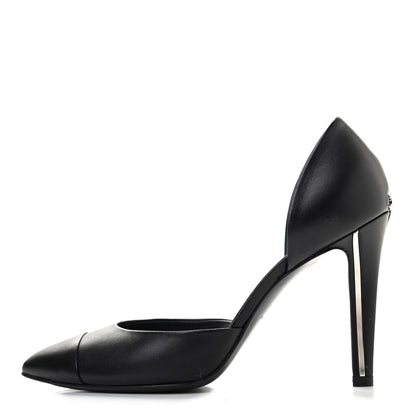 Chanel Lambskin Cap Toe d'Orsay Pumps 36.5 Black 1 of 12