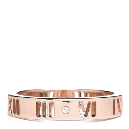 Tiffany 18K Rose Gold Diamond Atlas Pierced Ring 49 4.75 1 of 4