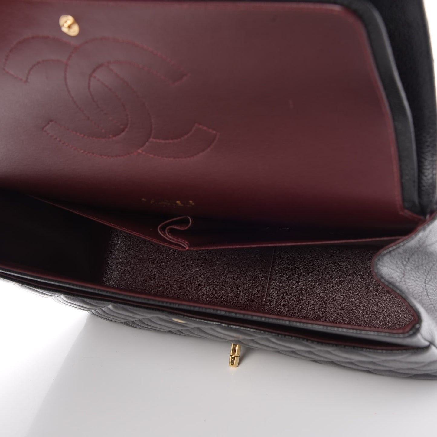 Caviar Quilted Maxi Double Flap Black