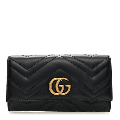 Gucci Calfskin Matelasse GG Marmont Continental Wallet Black 1 of 6