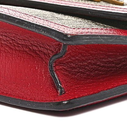 Gucci GG Supreme Monogram Web Queen Margaret Chain Wallet Red 9 of 9