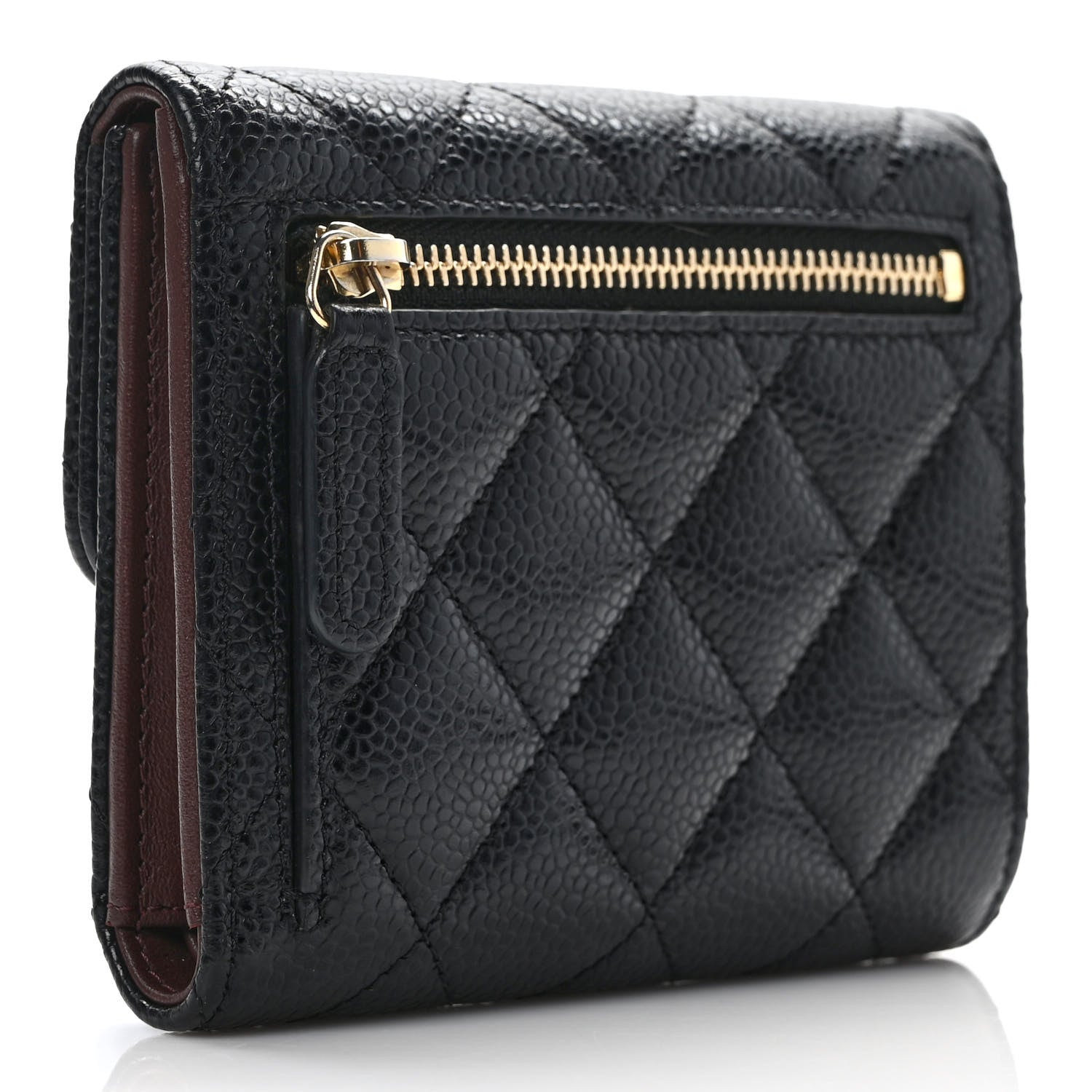 Chanel Caviar Quilted Compact Flap Wallet Black 3 of 7
