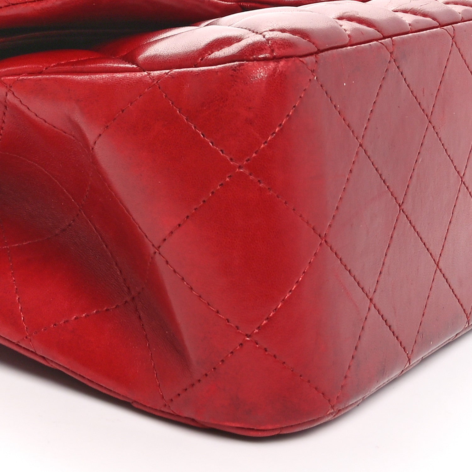 Chanel Lambskin Quilted Jumbo Double Flap Red 8 of 9