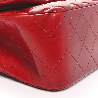 Chanel Lambskin Quilted Jumbo Double Flap Red 8 of 9