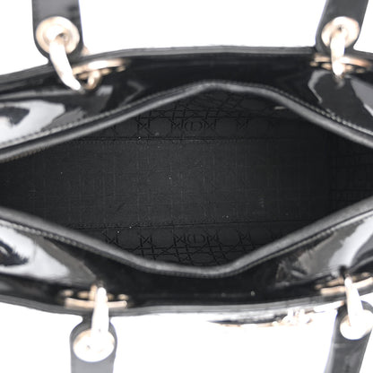 Christian Dior Patent Cannage Large Lady Dior Black 5 of 10
