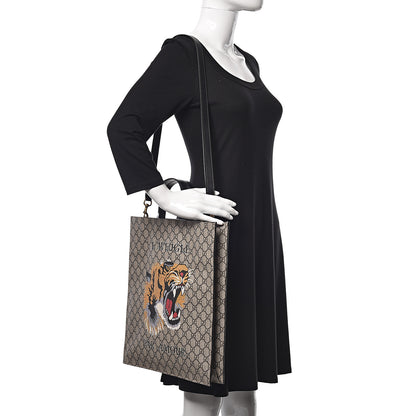 Gucci GG Supreme Monogram L'Aveugle Par Amour Print Vertical Tote Black 3 of 10