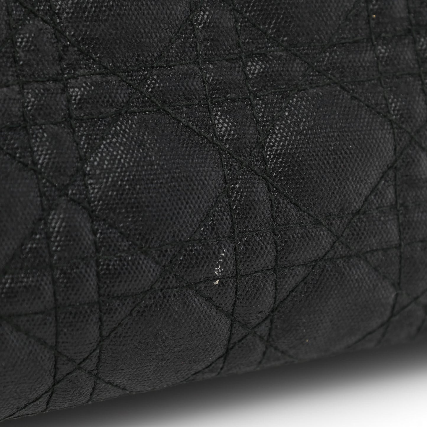 Coated Canvas Cannage Small Panarea Tote Black