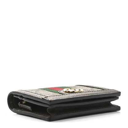 Gucci GG Supreme Monogram Web Ophidia Card Case Beige New Acero 4 of 7