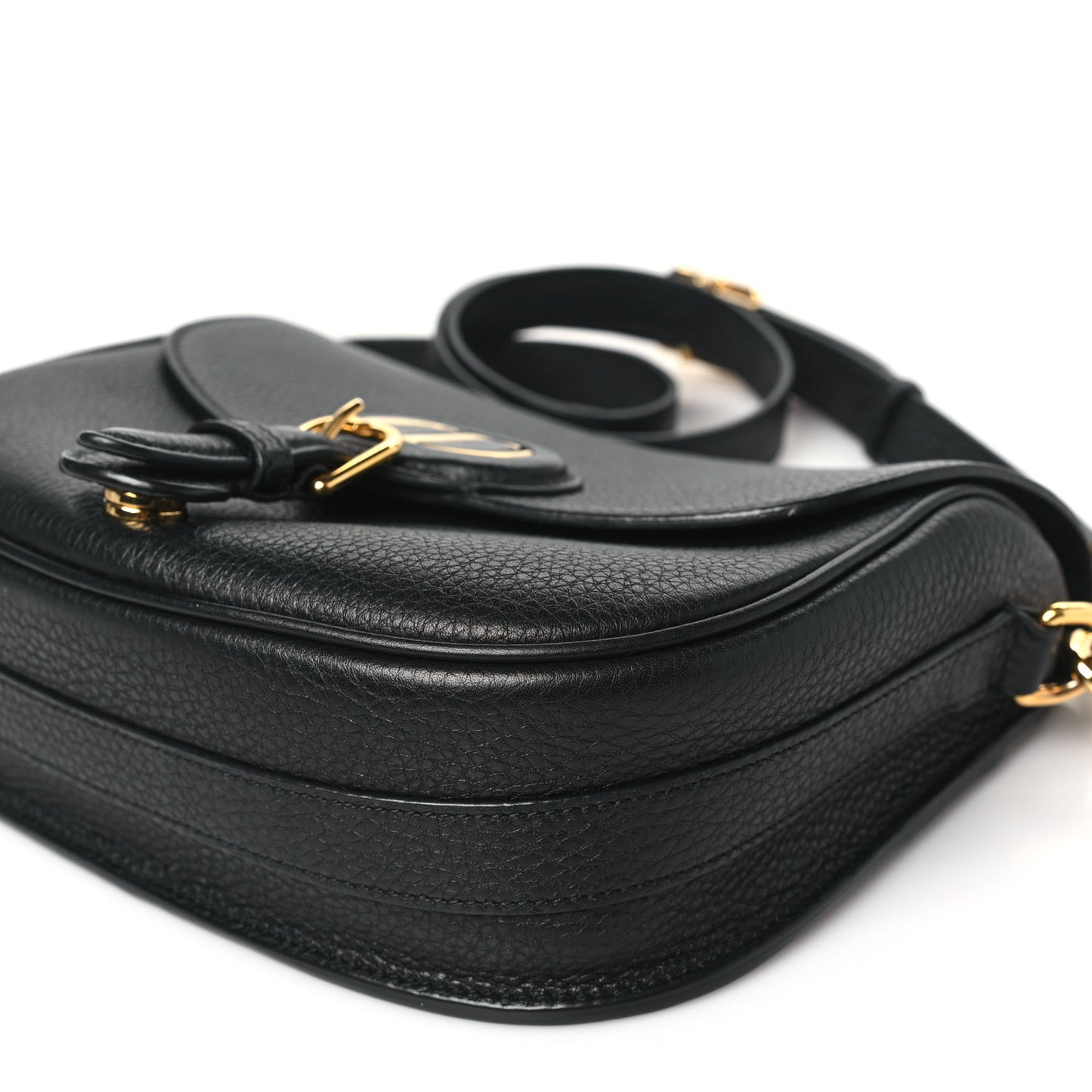 Grained Calfskin Medium Bobby Flap Black