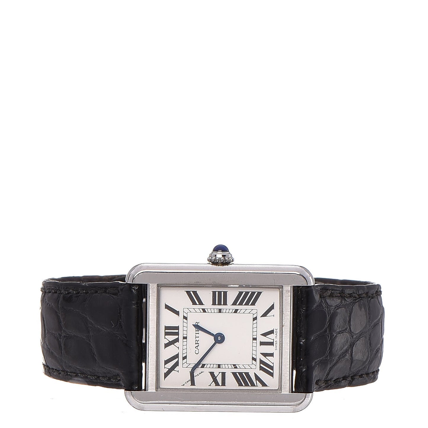 Stainless Steel Alligator 24mm Tank Solo Quartz Watch
