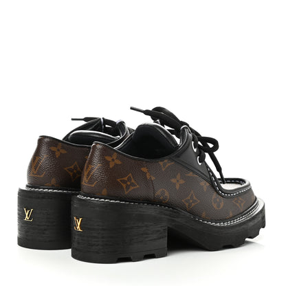 Louis Vuitton Monogram Calfskin Beaubourg Platform Derby Shoes 38 Brown 5 of 8