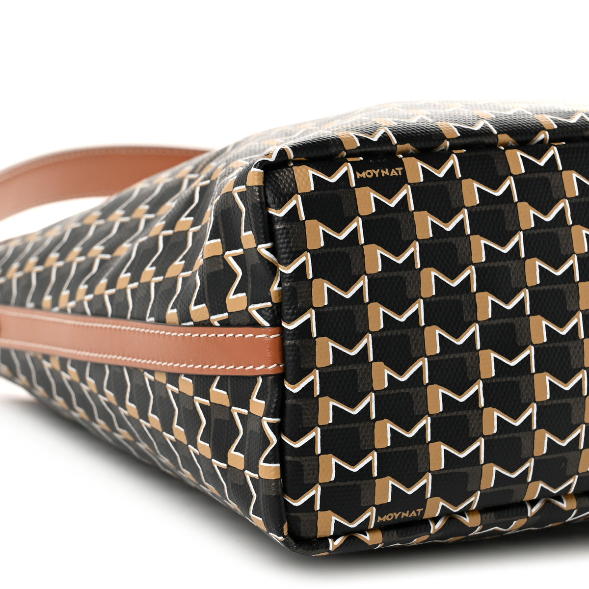 Moynat Calfskin Canvas M Mini Hobo Bag Brown 8 of 9