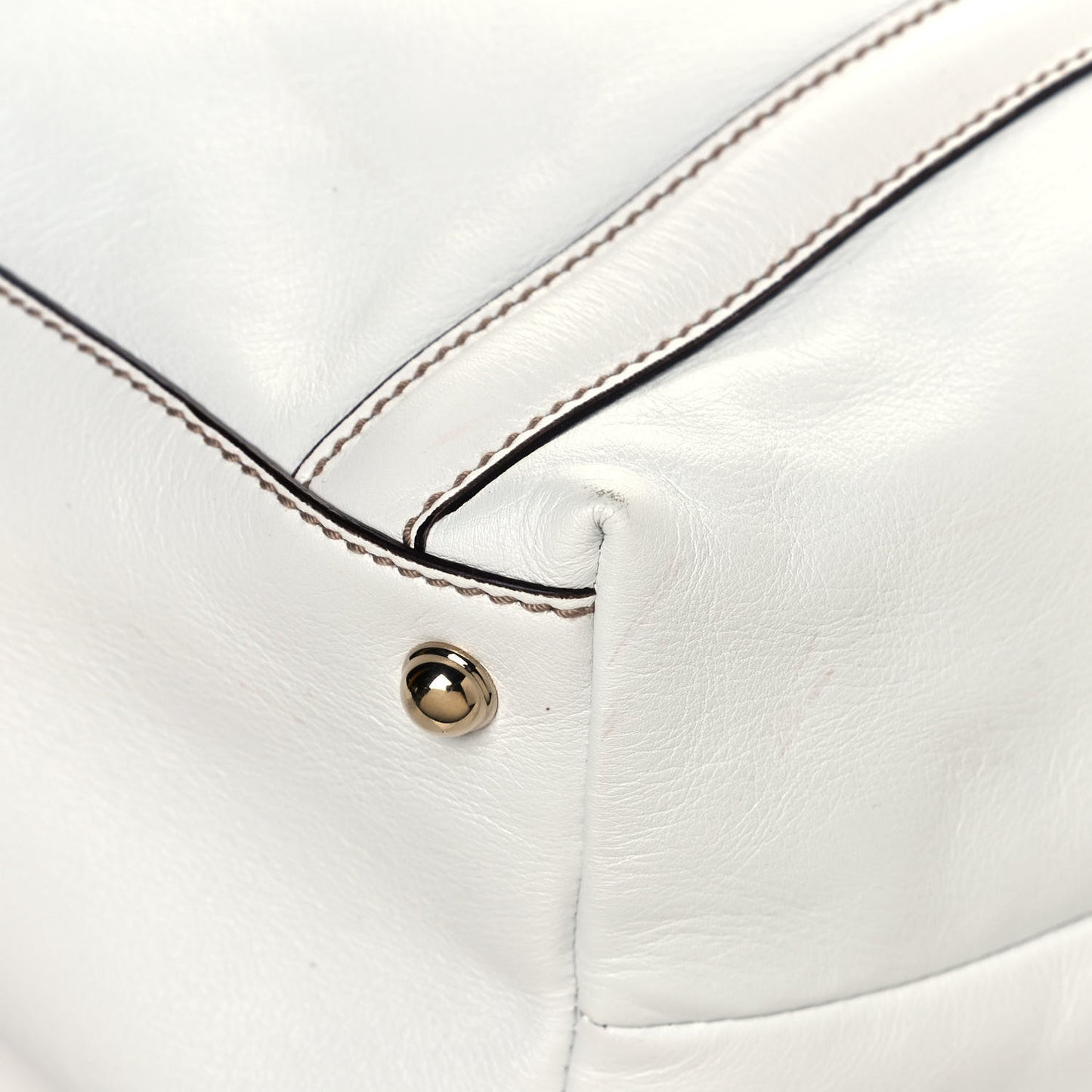 Calfskin Large Britt Shoulder Bag Off White