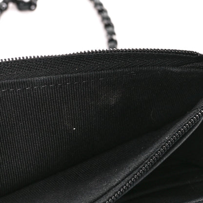 Chanel Lambskin Quilted Wallet On Chain WOC So Black 12 of 15