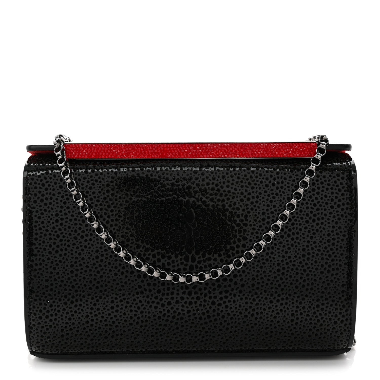 Christian Louboutin Patent Calfskin Crystal Vanite Small Clutch Black 1 of 9