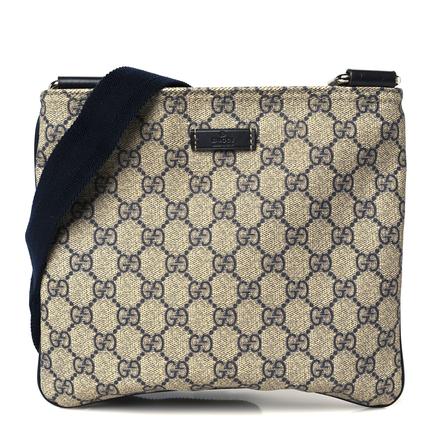 GG Supreme Monogram Small Flat Messenger Bag Navy