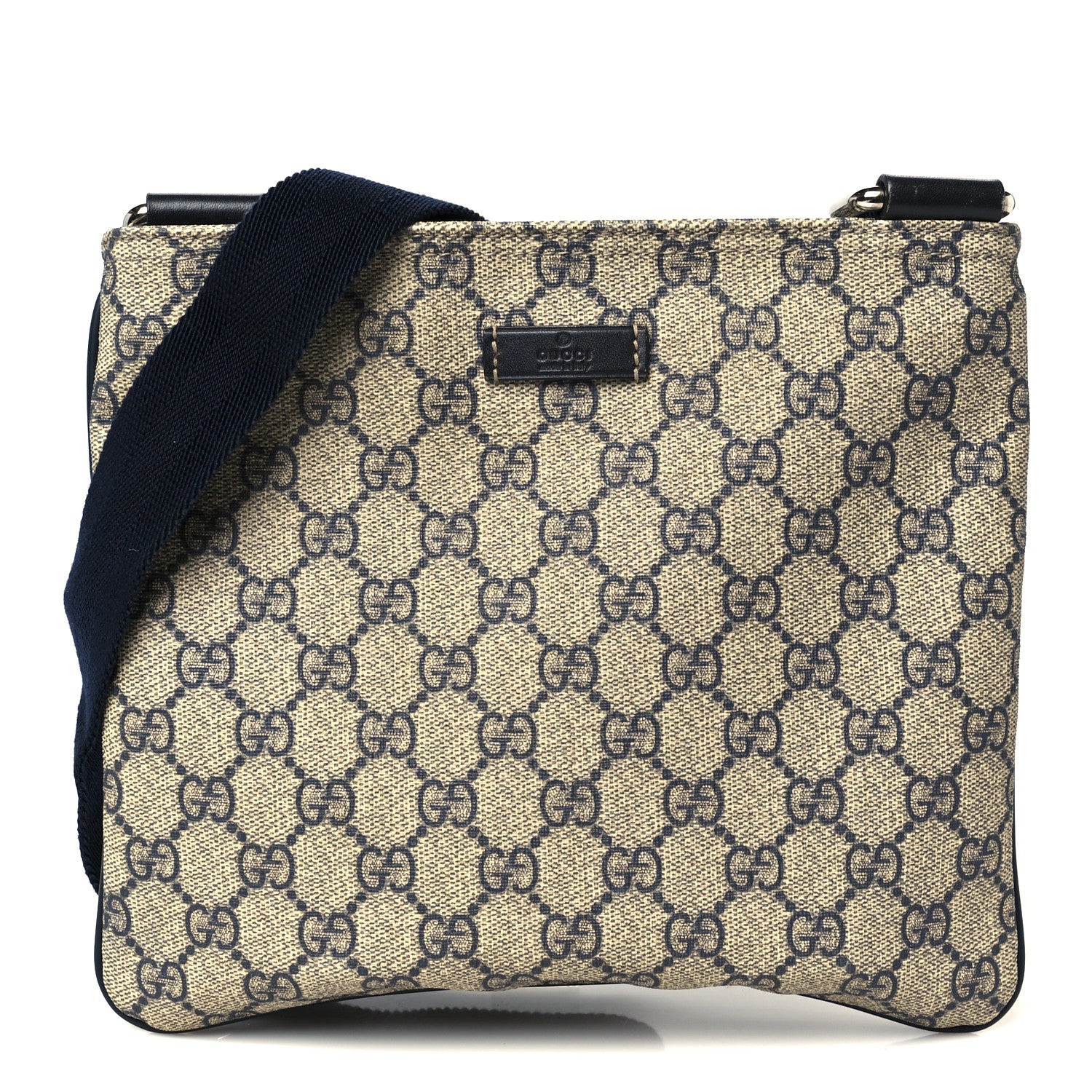 Gucci GG Supreme Monogram Small Flat Messenger Bag Navy 1 of 11