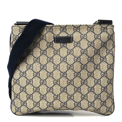 Gucci GG Supreme Monogram Small Flat Messenger Bag Navy 1 of 11