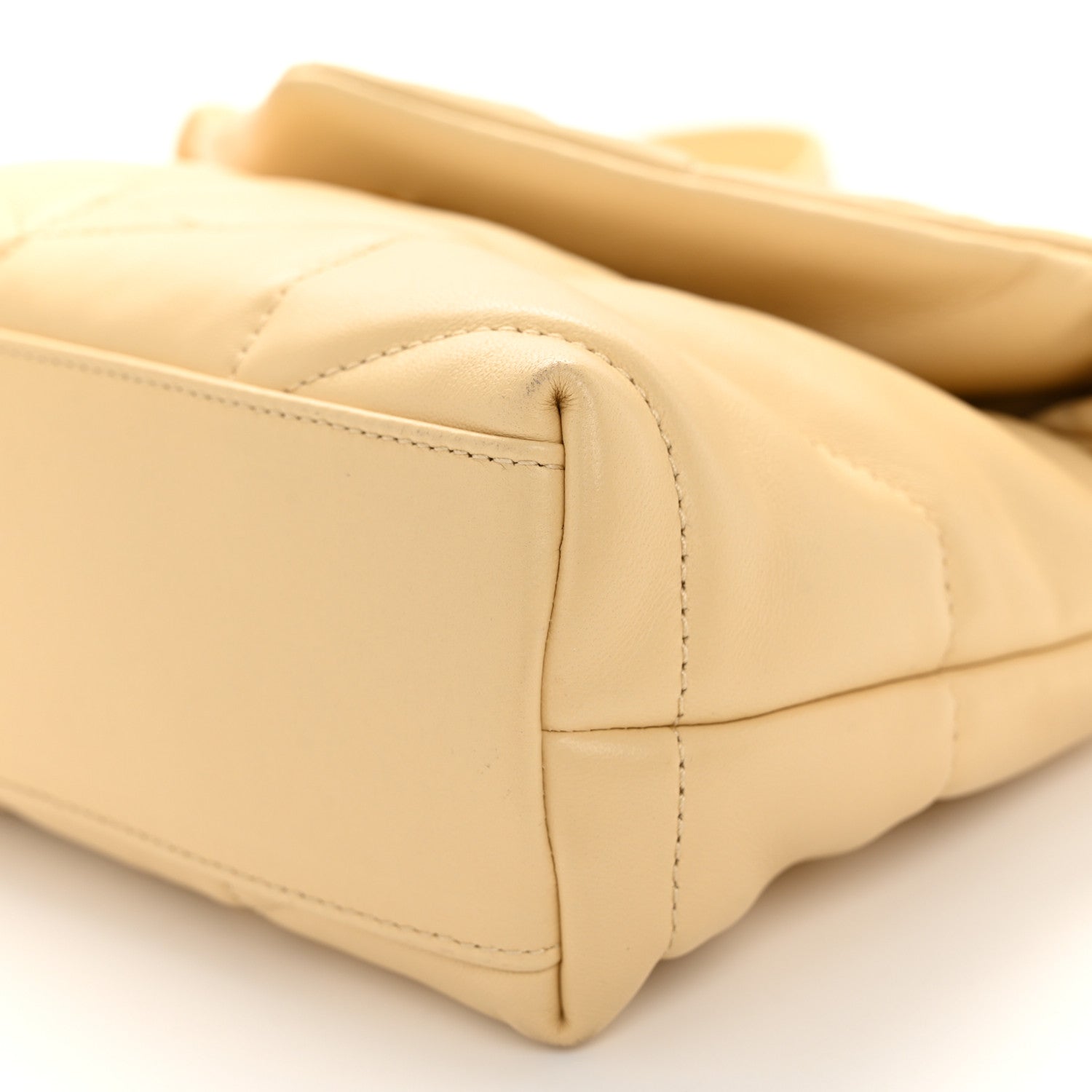 Saint Laurent Lambskin Quilted Toy Loulou Puffer Monogram Chain Satchel Jaune Pale 10 of 10