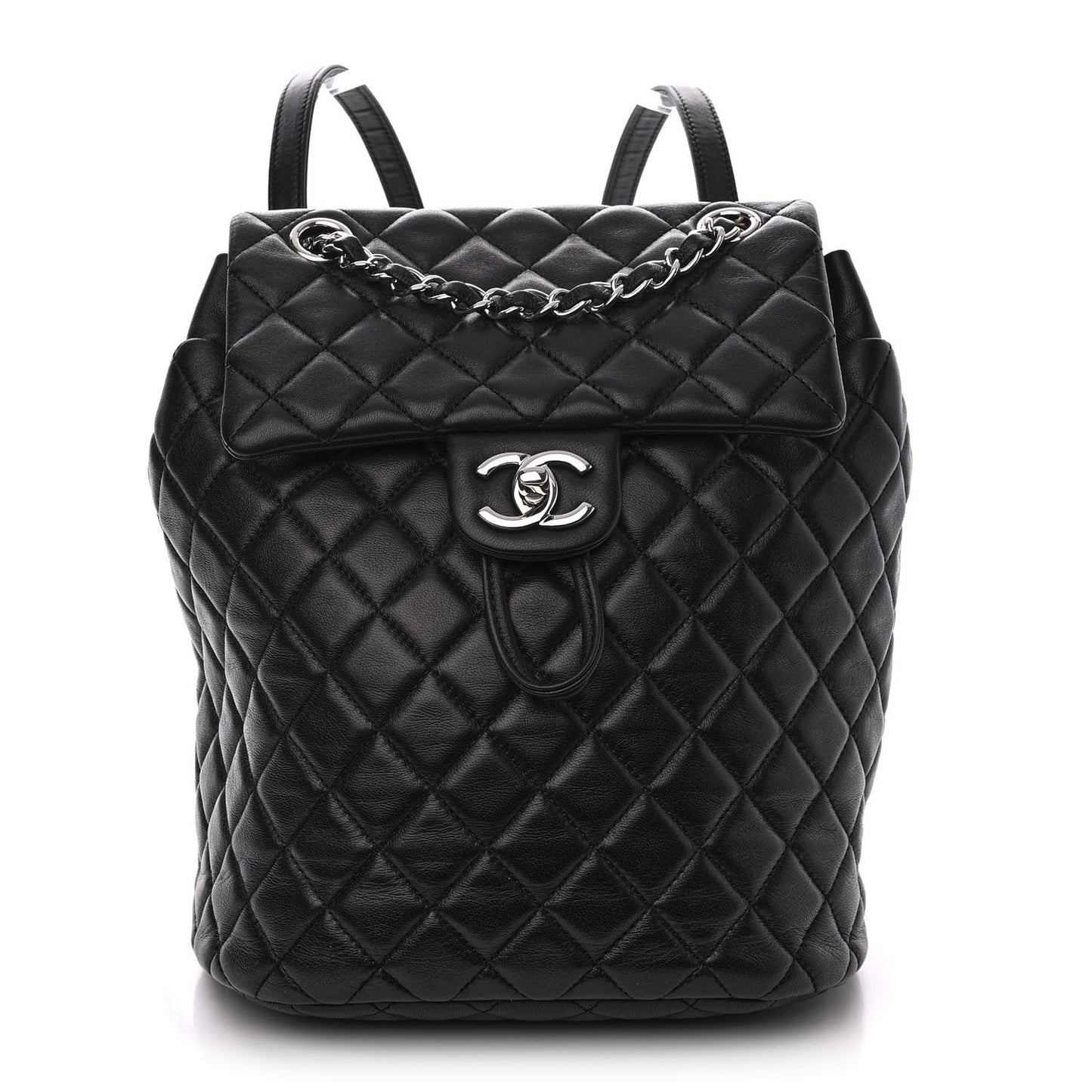 Lambskin Quilted Small Urban Spirit Backpack Black