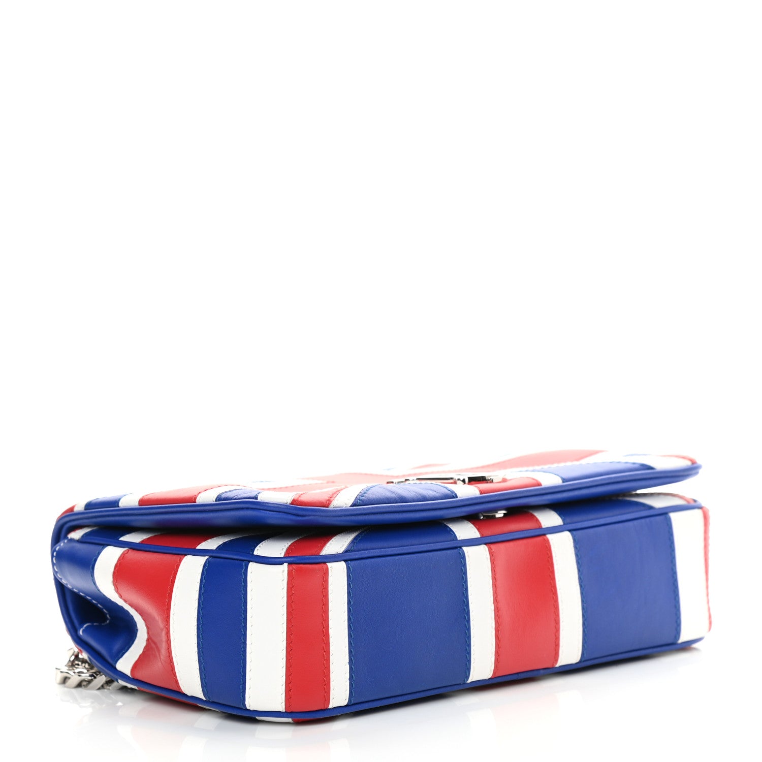 Burberry Lambskin Quilted Small Lola Bag Red Navy White 4 of 10