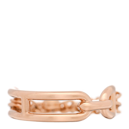 Hermes 18K Rose Gold Diamond PM Chaine d'Ancre Chaos Ring 55 7.25 3 of 5