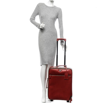 Prada Saffiano Trolley Luggage Fuoco 2 of 10