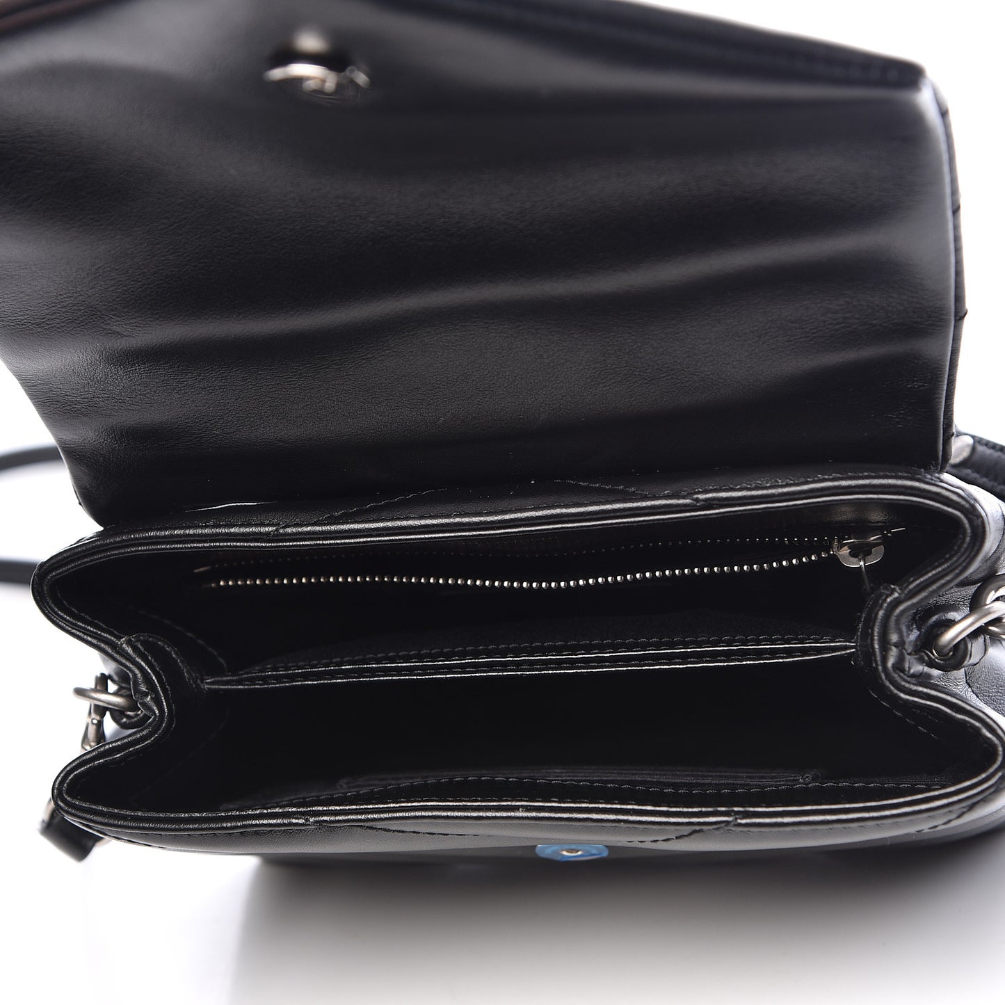 Calfskin Y Quilted Monogram Toy Loulou Crossbody Bag Black