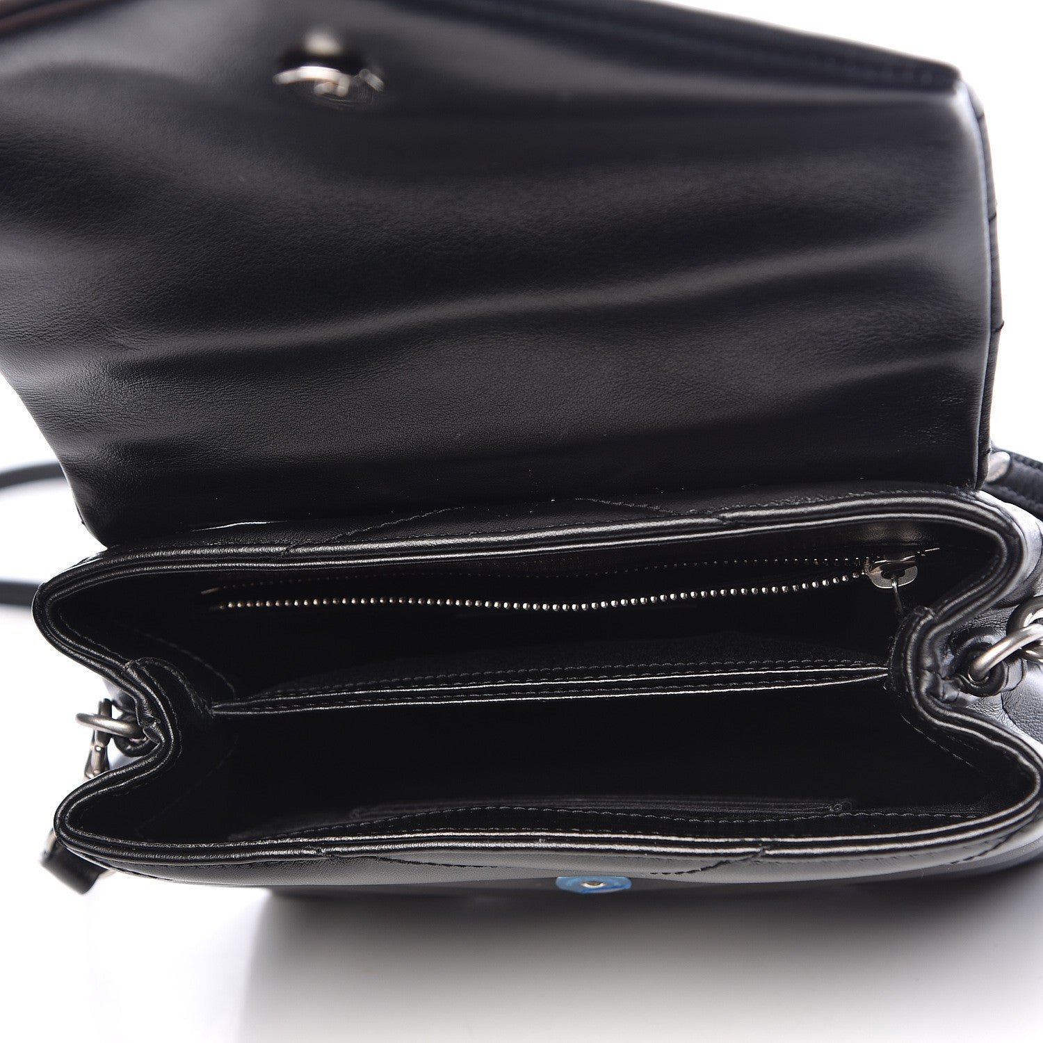 Saint Laurent Calfskin Y Quilted Monogram Toy Loulou Crossbody Bag Black 7 of 11