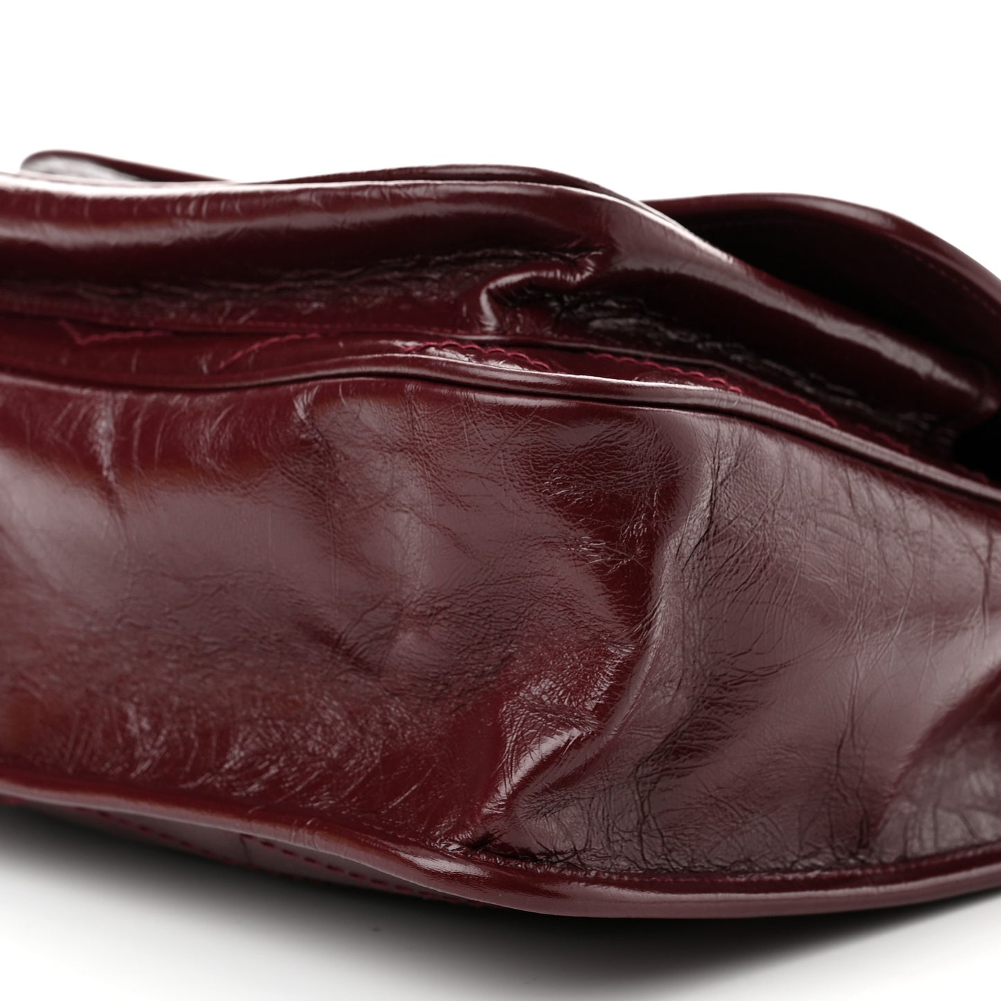 Crinkled Calfskin Matelasse Monogram Medium Niki Chain Satchel Rouge Legion