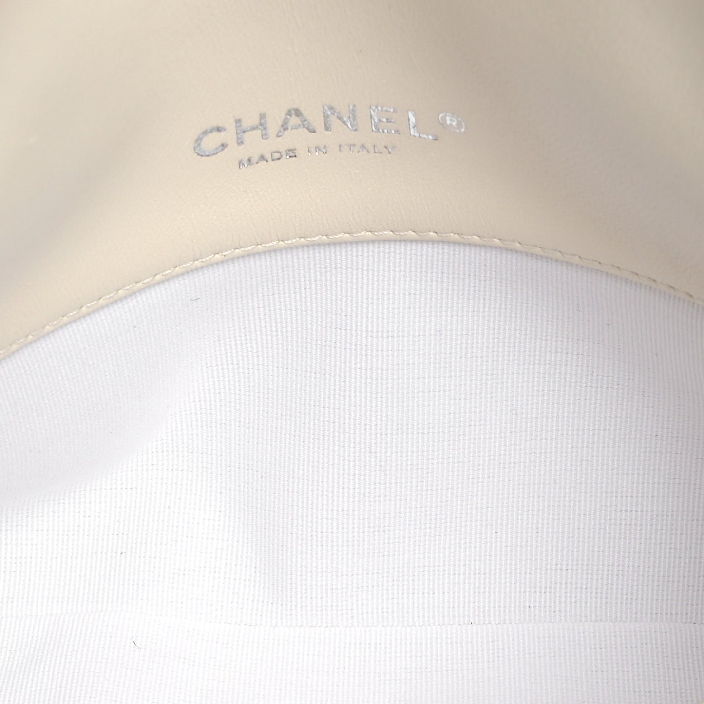 Printed Lambskin Logo CC Envelope Clutch With Chain White