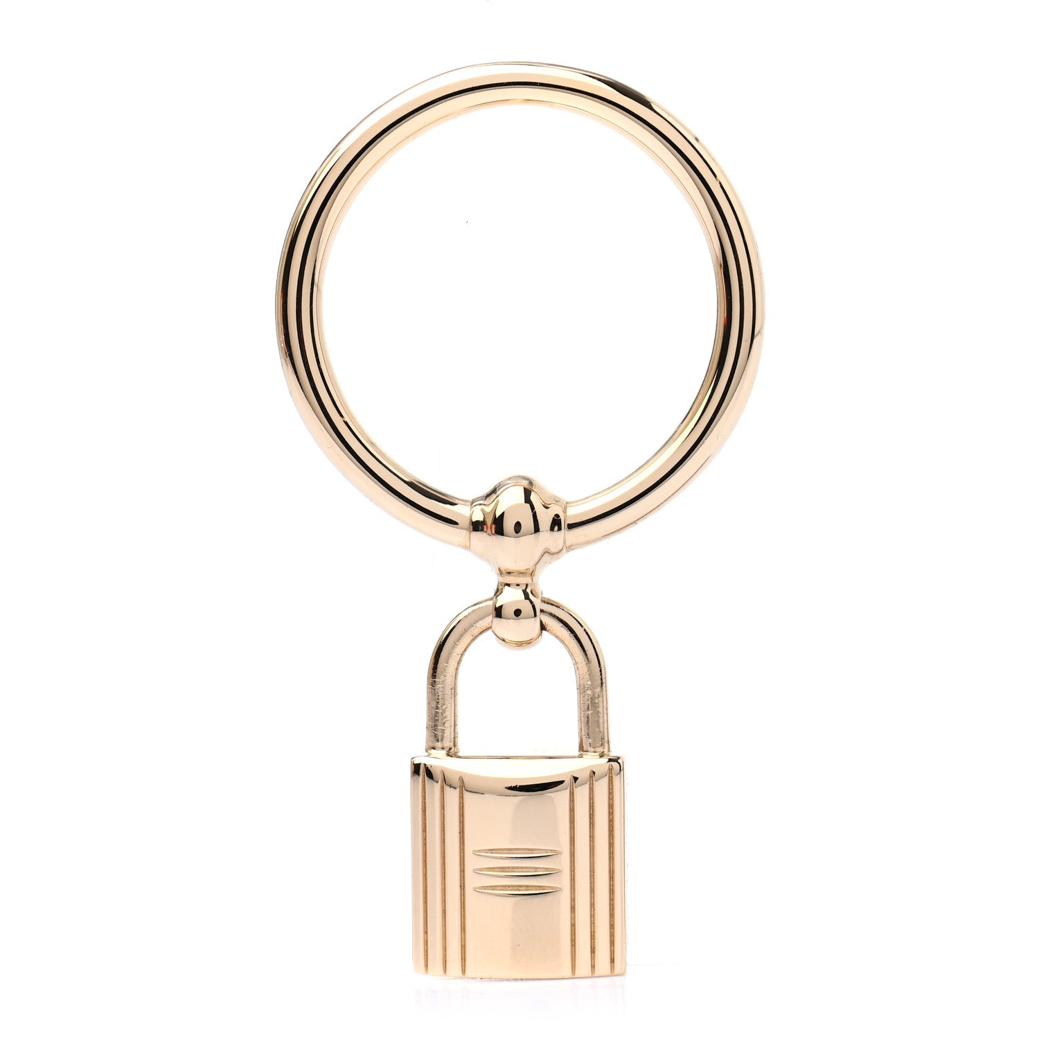 Hermes Permabrass Loop Charms Cadenas Scarf Ring Gold 1 of 3