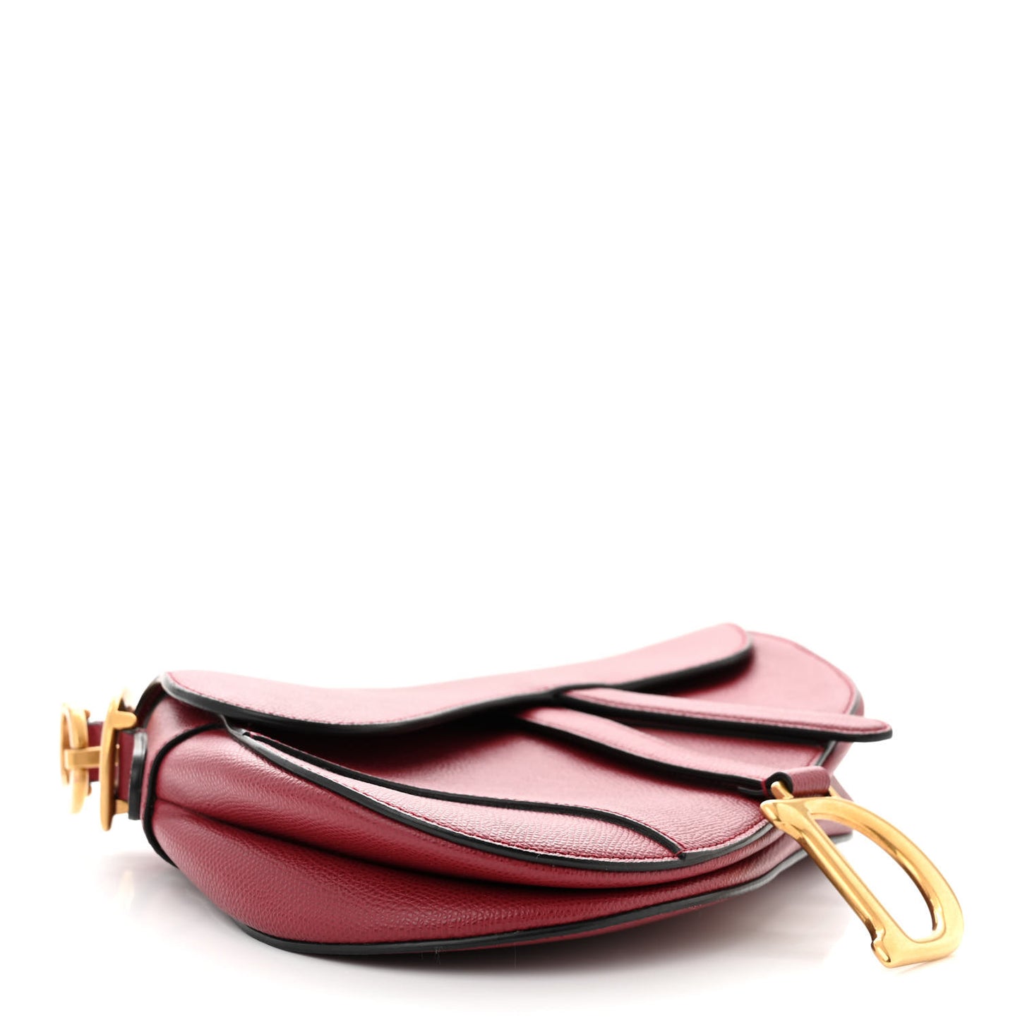 Grained Calfskin Saddle Bag Red